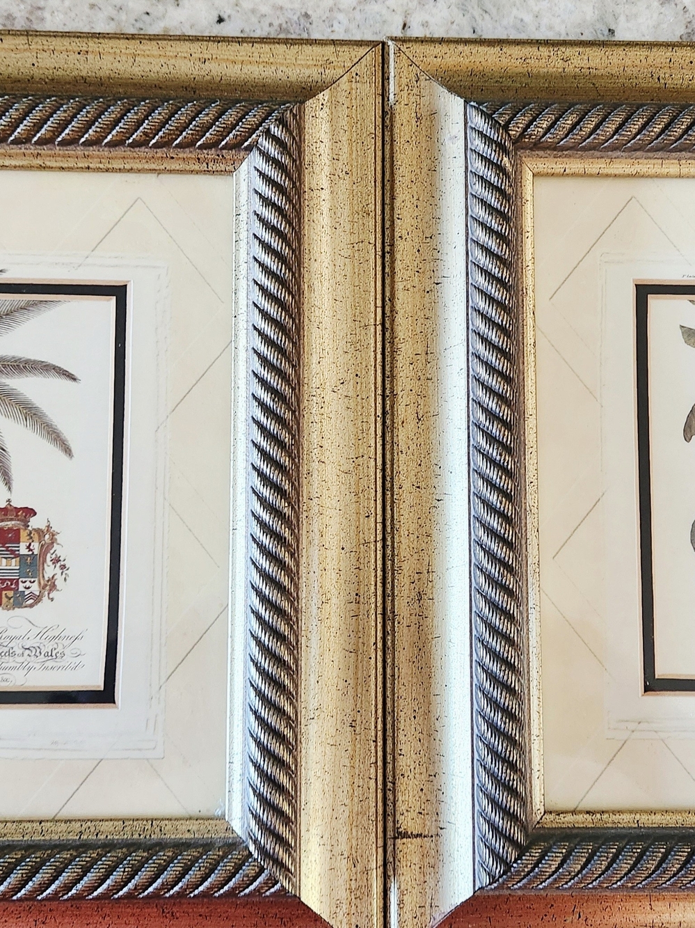 Decorative Pair Of Framed Palm Trees - 11 By 11